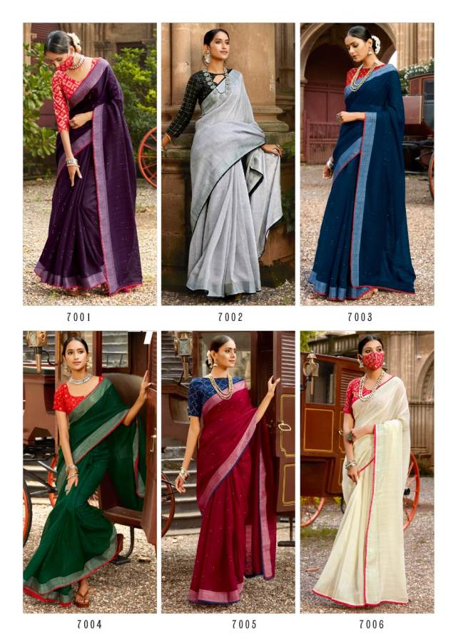 Lt Fabrics Ananta Silk Soft Handloom Collection de saris en lin et soie (1 pièce)